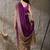 Purple plain satin designer saree with blouse piece