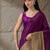 Purple plain satin designer saree with blouse piece