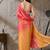 Multi plain satin designer saree with blouse piece