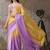 Multi plain satin designer saree with blouse piece