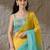 Multi plain satin designer saree with blouse piece