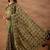 Green printed crepe casual saree with blouse piece