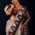 Cream printed brasso casual saree with blouse piece