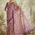 Purple printed blended cotton designer saree with blouse piece