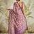 Purple printed blended cotton designer saree with blouse piece