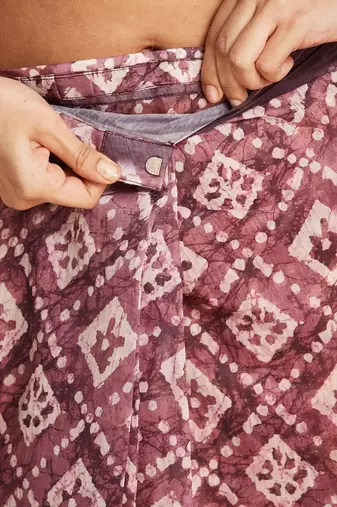 Purple printed blended cotton designer saree with blouse piece