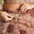 Brown printed blended cotton designer saree with blouse piece