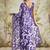 Purple printed blended cotton designer saree with blouse piece