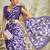 Purple printed blended cotton designer saree with blouse piece