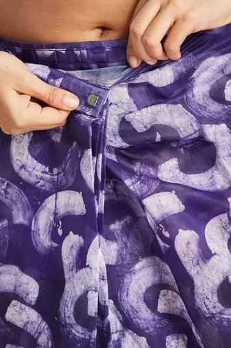 Purple printed blended cotton designer saree with blouse piece