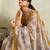 Cream printed blended cotton designer saree with blouse piece