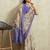 Cream printed blended cotton designer saree with blouse piece