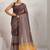 Purple printed blended cotton designer saree with blouse piece