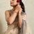 Cream printed blended cotton designer saree with blouse piece