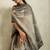 Grey printed blended cotton designer saree with blouse piece