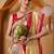 Cream printed art silk traditional saree with blouse piece