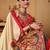 Cream printed art silk traditional saree with blouse piece