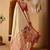 Cream printed art silk traditional saree with blouse piece