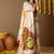 White printed silk blend ethnic saree with blouse piece