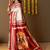 Off white printed silk blend ethnic saree with blouse piece