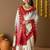 White printed silk blend ethnic saree with blouse piece