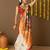 Off white printed silk blend ethnic saree with blouse piece