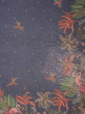 Navy blue elegant printed georgette saree with blouse piece 5