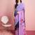Purple elegant printed georgette saree with blouse piece