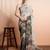 Silver printed pure georgette casual saree with blouse piece