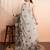 Silver printed pure georgette casual saree with blouse piece
