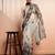 Silver printed pure georgette casual saree with blouse piece