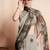 Silver printed pure georgette casual saree with blouse piece