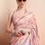 Peach elegant printed georgette saree with blouse piece