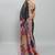 Black printed linen casual saree with blouse piece