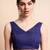 Blue printed linen casual saree with blouse piece