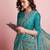 Blue printed linen casual saree with blouse piece