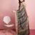 Grey printed linen casual saree with blouse piece