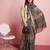 Grey printed linen casual saree with blouse piece
