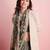Grey printed linen casual saree with blouse piece