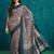 Blue printed blended cotton designer saree with blouse piece