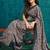 Blue printed blended cotton designer saree with blouse piece