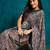 Blue printed blended cotton designer saree with blouse piece