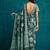 Olive printed blended cotton designer saree with blouse piece