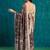 Coffee brown printed blended cotton designer saree with blouse piece