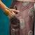 Coffee brown printed blended cotton designer saree with blouse piece