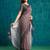 Black printed blended cotton designer saree with blouse piece