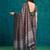 Black printed blended cotton designer saree with blouse piece