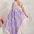Purple printed satin fashion saree with blouse piece