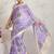Purple printed satin fashion saree with blouse piece