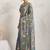 Grey printed satin fashion saree with blouse piece